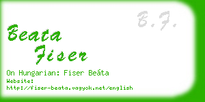 beata fiser business card